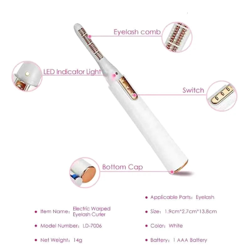 Electric Perm Eyelash Curler Portable Heated Eyelash Curler Quick Heating Natural Eyelash Curler Long Lasting Makeup Tools 250716