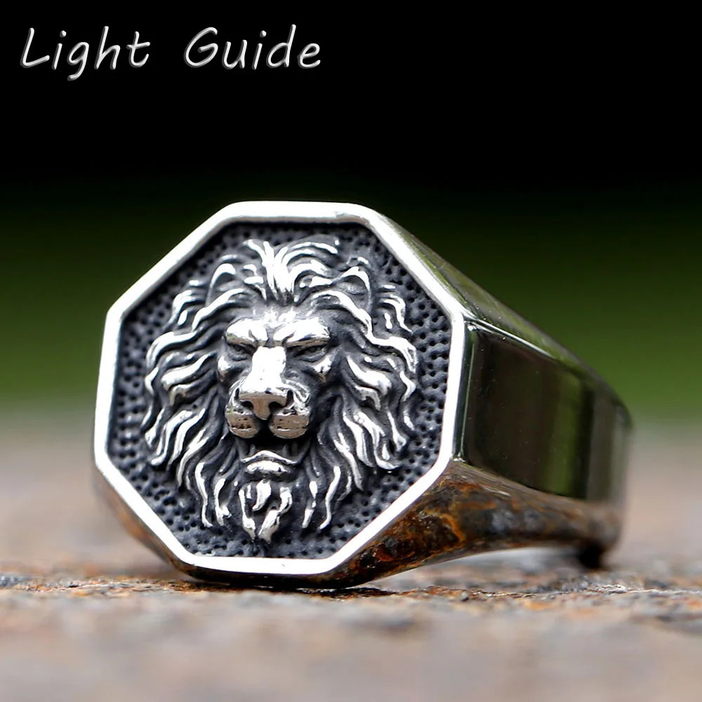 Detailed Stainless Steel 3D Lion Head Rings For Men Women Punk Trendy Domineering Vintage Animal Jewelry Gift with 250717