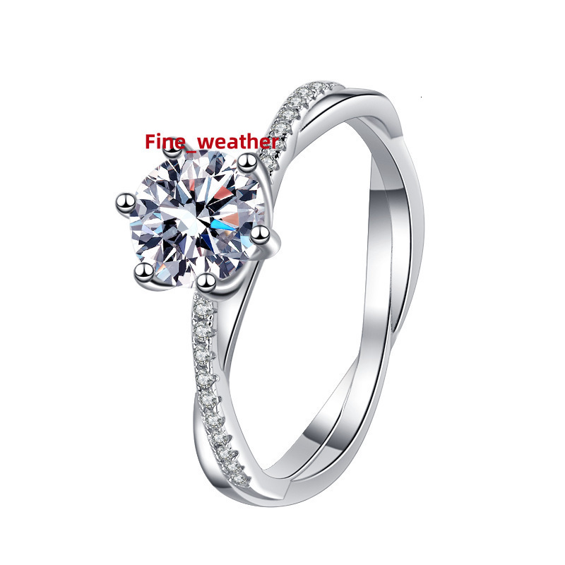 Moissanite Ring Womens love Interwoven Vine Ring 925 Sterling Silver Jewelry