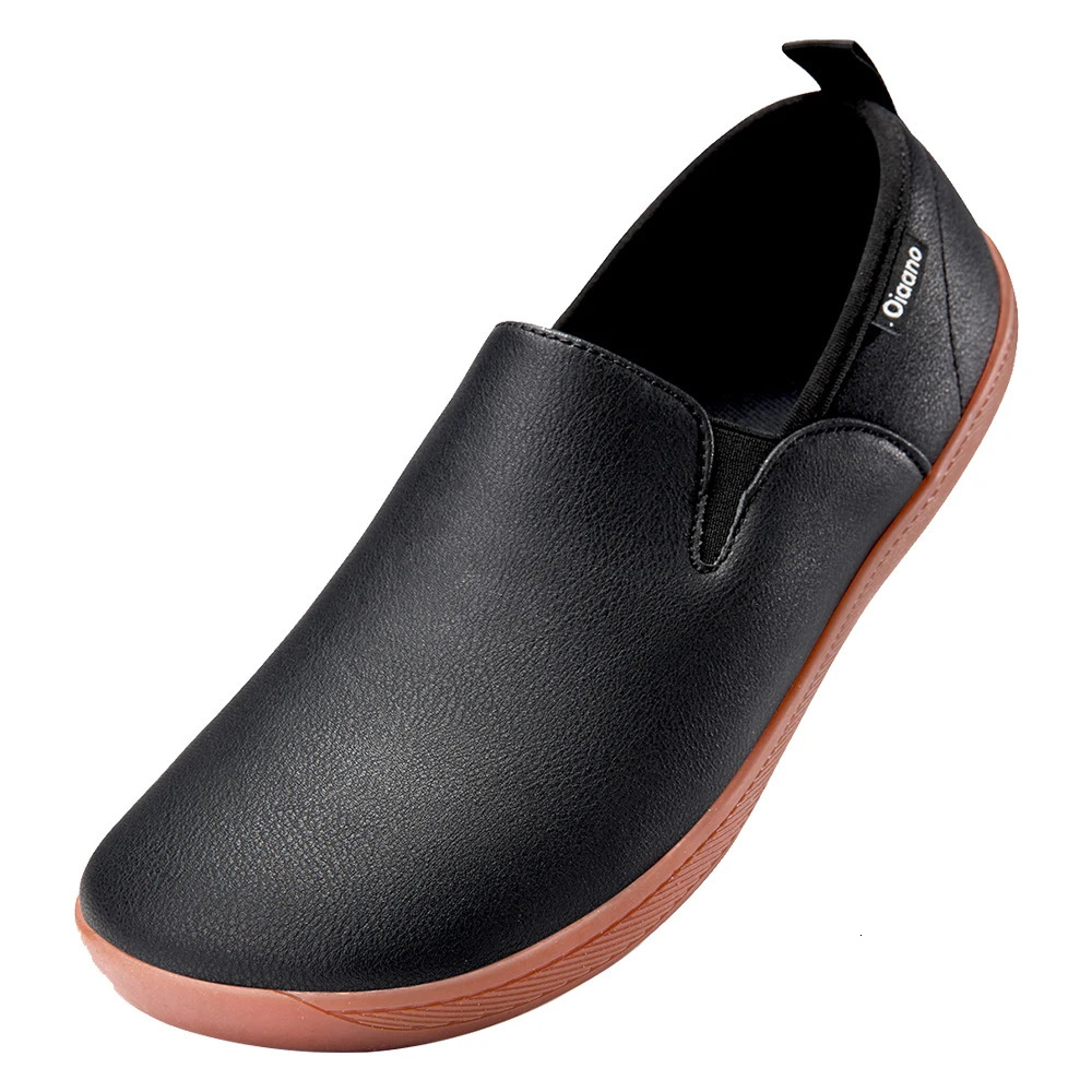 Oiaano Wide Toe Men Minimalist Shoes Comfortable Sneakers Leather Casual Shoes Balck Slip On Leisure Loafers Drive Office 250716