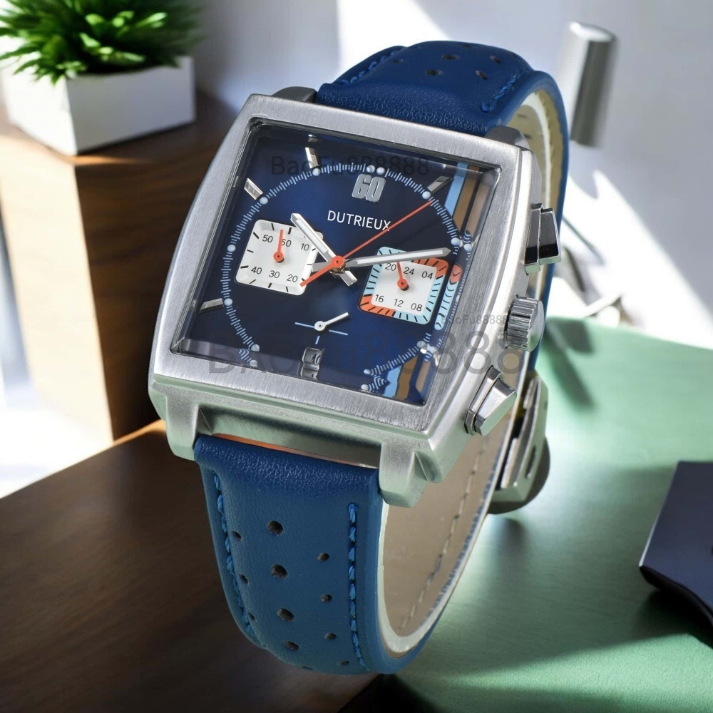 Hot Sale Luxury Watches for Men Quartz Movement Daily Waterproof Automatic Date Leather Strap Classic Square Dial Quartz Wristwatches for Gift Dropshipping