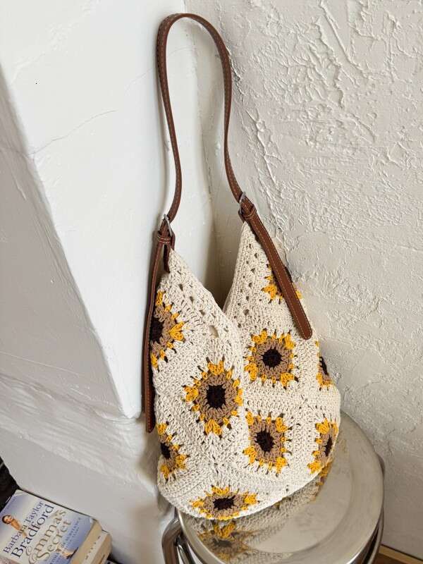 Summer Woven for Women 2025 New Fashion Knitted Shoulder Versatile Large Capacity Crossbody Tote Bag