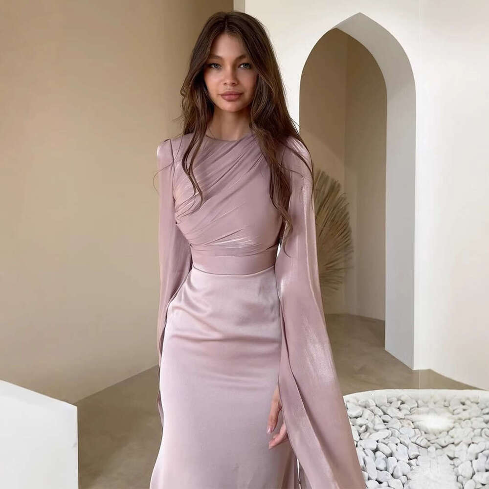 2025 Spring New Slim Waist Tie Sleeve Long Elegant Fashion Women's Dress from