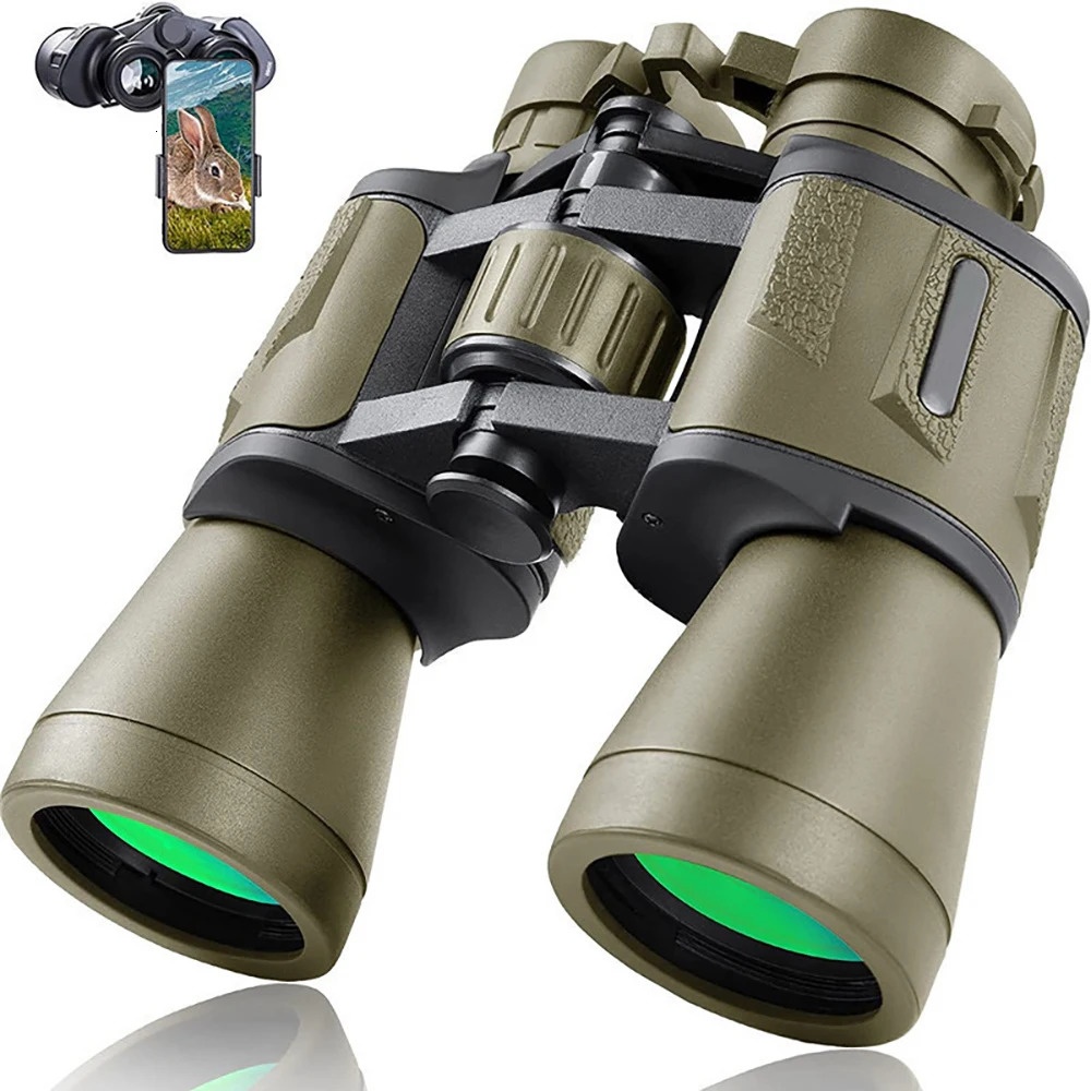 20x50 Military Binoculars for Adults with Smartphone Adapter With BAK4 Prism FMC Lens Telescope Tactical Hiking 250708
