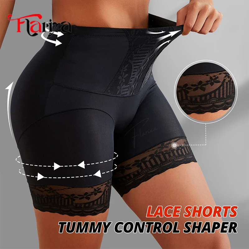 Flarixa Lace Safety Shorts High Waist Shaper Panties Belly Compression for Woman Boxers Thighs Shapewear Shorts Anti Chafing 250712