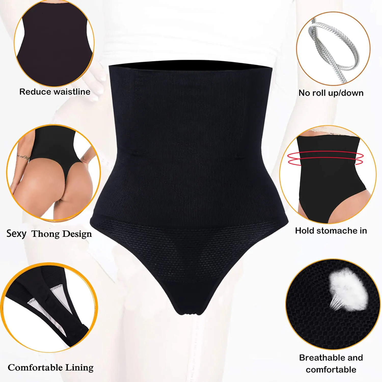 Seamless Thong Shapewear for Women Tummy Control Body Shaper Panties Girdle High Waist Shaping Slimming Underwear Brief 250712