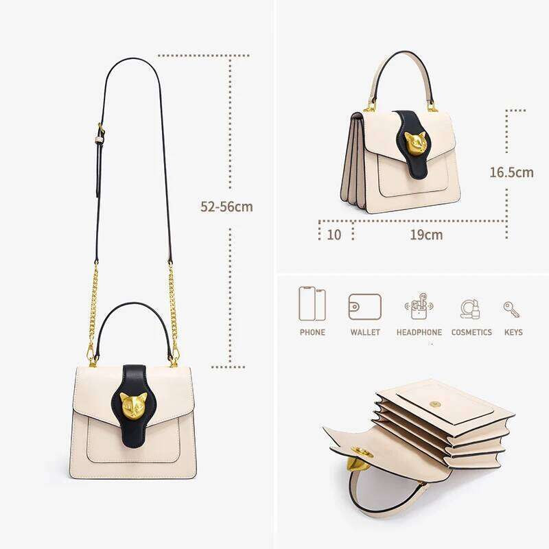 Luxury Ms. BAFELLI's business fashion shopping design portable original brand shoulder slung new cat skin wallet.