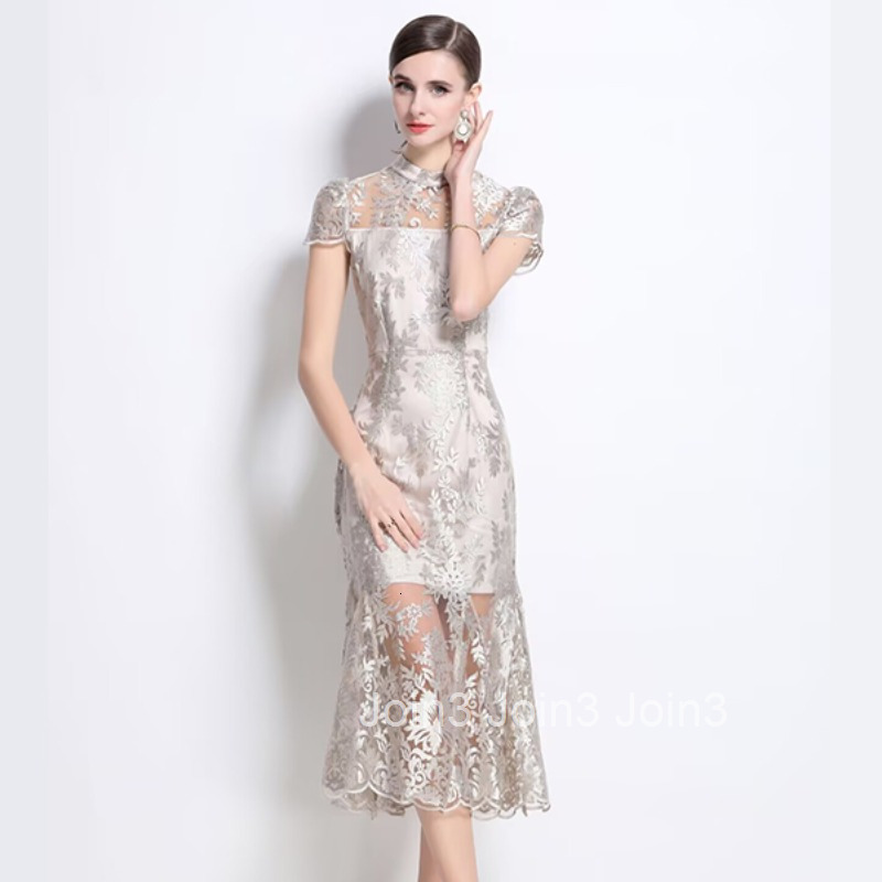 8067 French Style Mermaid Long Dress Elegant Socialite Party Gown Dress