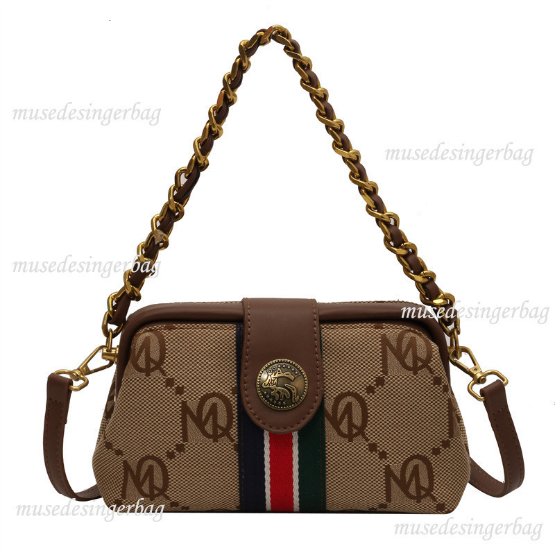 Luxury Brand Designer Bag Free Shipping 2025 Casual Handbag Women's Vintage Bag Striped Classic Chain Shoulder Bag New Trendy Crossbody Bag for W