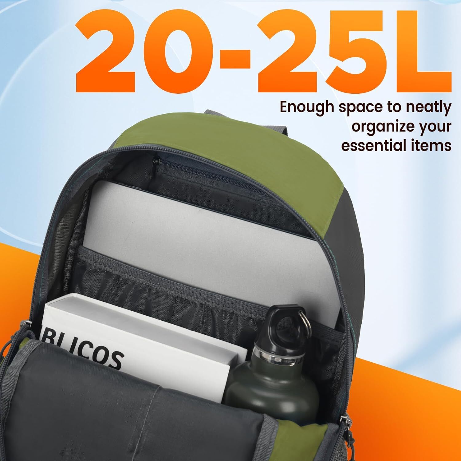 YMX 627 808 sunhiker Cycling Hiking Water Resistant Travel Backpack Lightweight SMALL Daypack M0714 (Navy Green)