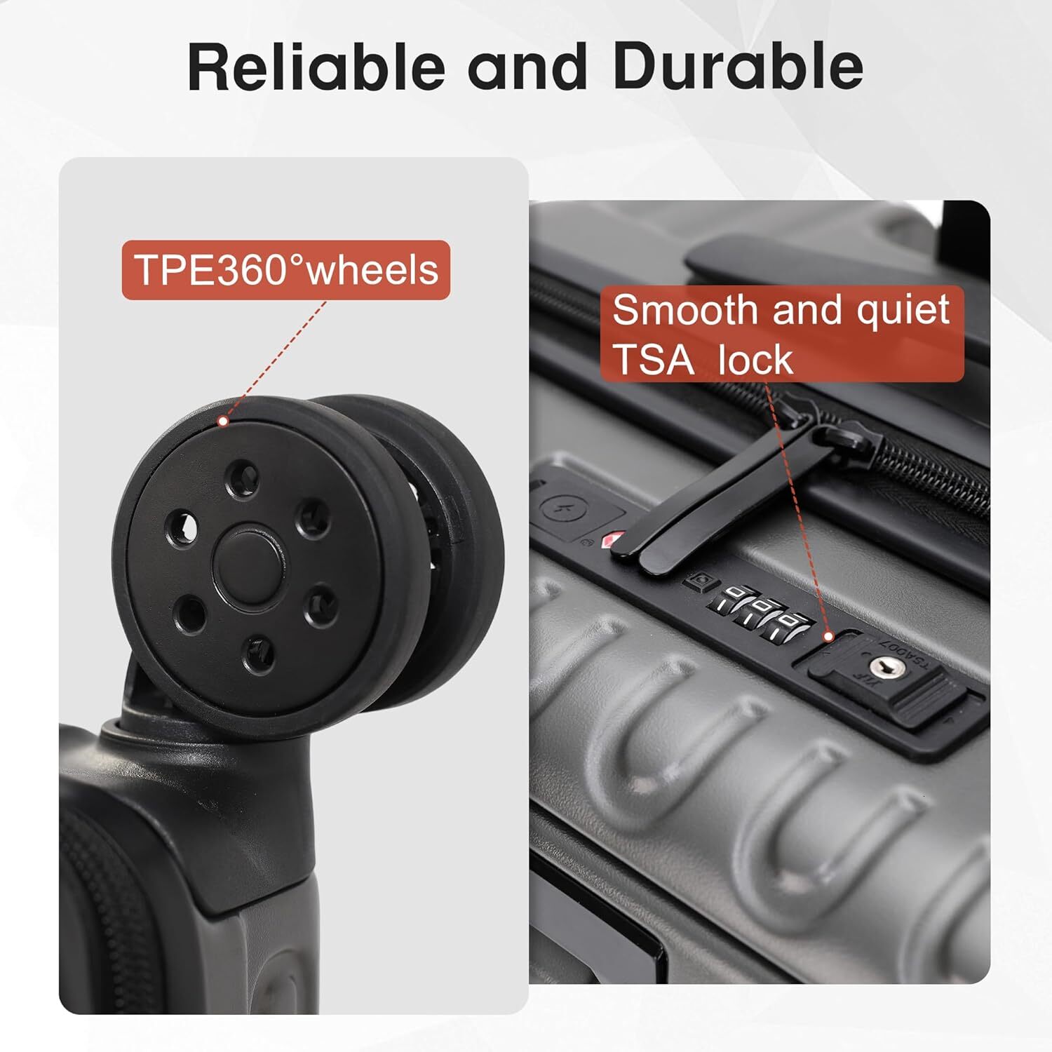 DHYMX VentureVault Lage 22x14x9 Airline Approved, 20 Inch Hard Shell Carry On Lage, Suitcase designer bag Carry-on Small Siutcase with Wheels (Grey, 1