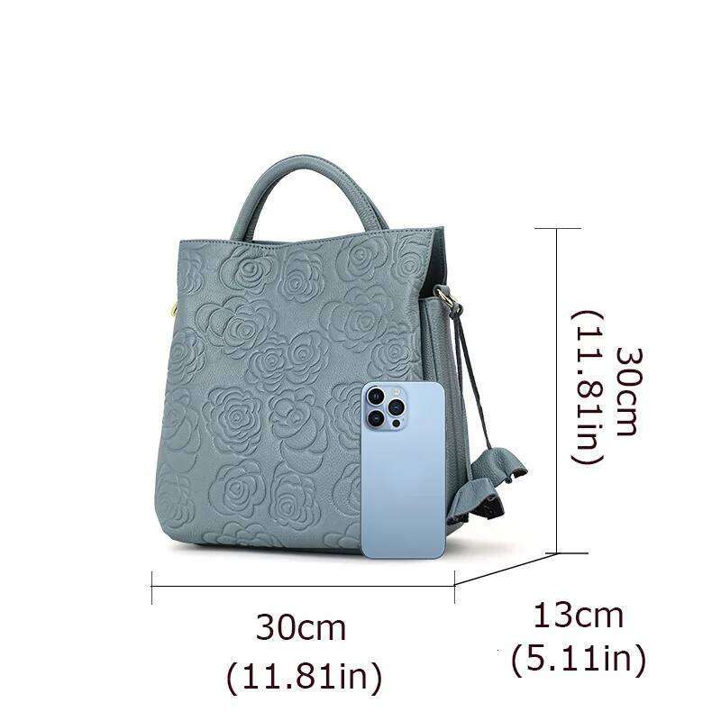 OLOEY Aidrani 2024 Luxury Bag Women's Fashion Genuine Leather Handbag, Large Capacity Flower Patterned Brand Cowhide Bag