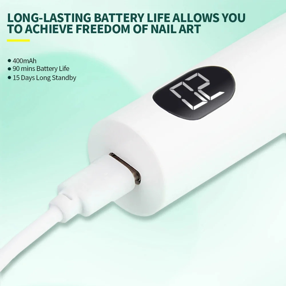 Portable LED UV Nail Lamp with Magnetic Stand Handheld UV Light for Gel Nails Cordless Rechargeable USB Nail Dryer 1PC Nailpop 250716