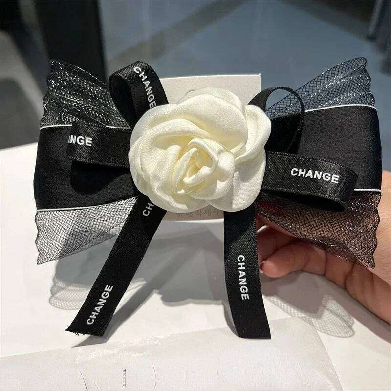 Fashion Elegant Rose Hairpin Women 2023 New Temperament Korean Headwear Flower Bows Hairclips Wholesale Accessories for X250720