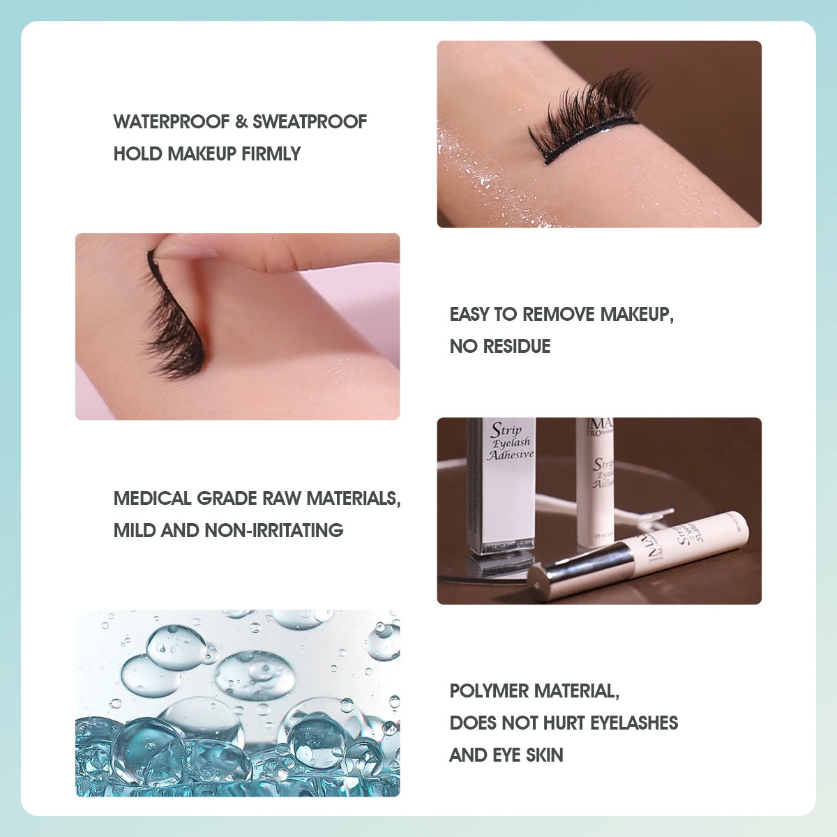 IMAGIC 5ml False Eyelash Glue Waterproof Fast Dry Long Lasting Strong No Irritation Transparent Primer Tools 250716