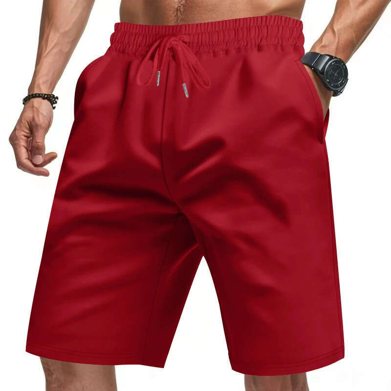 Summer Men's Skin-Friendly Breathable American Style Drawstring Loose Fit Squat Jogger Casual Shorts