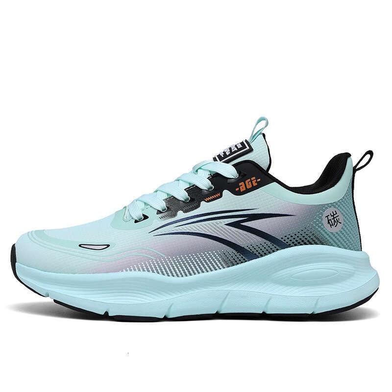 Four Seasons New Lightweight Outdoor Sports for Men Breathable Non-Slip Running Thick Sole Versatile Leather Lace-Up Men's Shoes