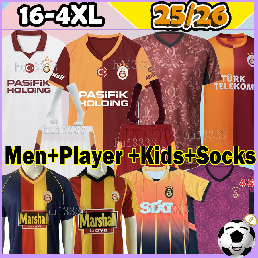 3XL 4XL 24 25 26 Galatasaray soccer jerseys OSIMHEN BARIS SANE SALLAI SANCHEZ MORATA DRIES MERTENS Retro 1998 2013 ABDULKERIM DEMIR men kids kit socks sets Football