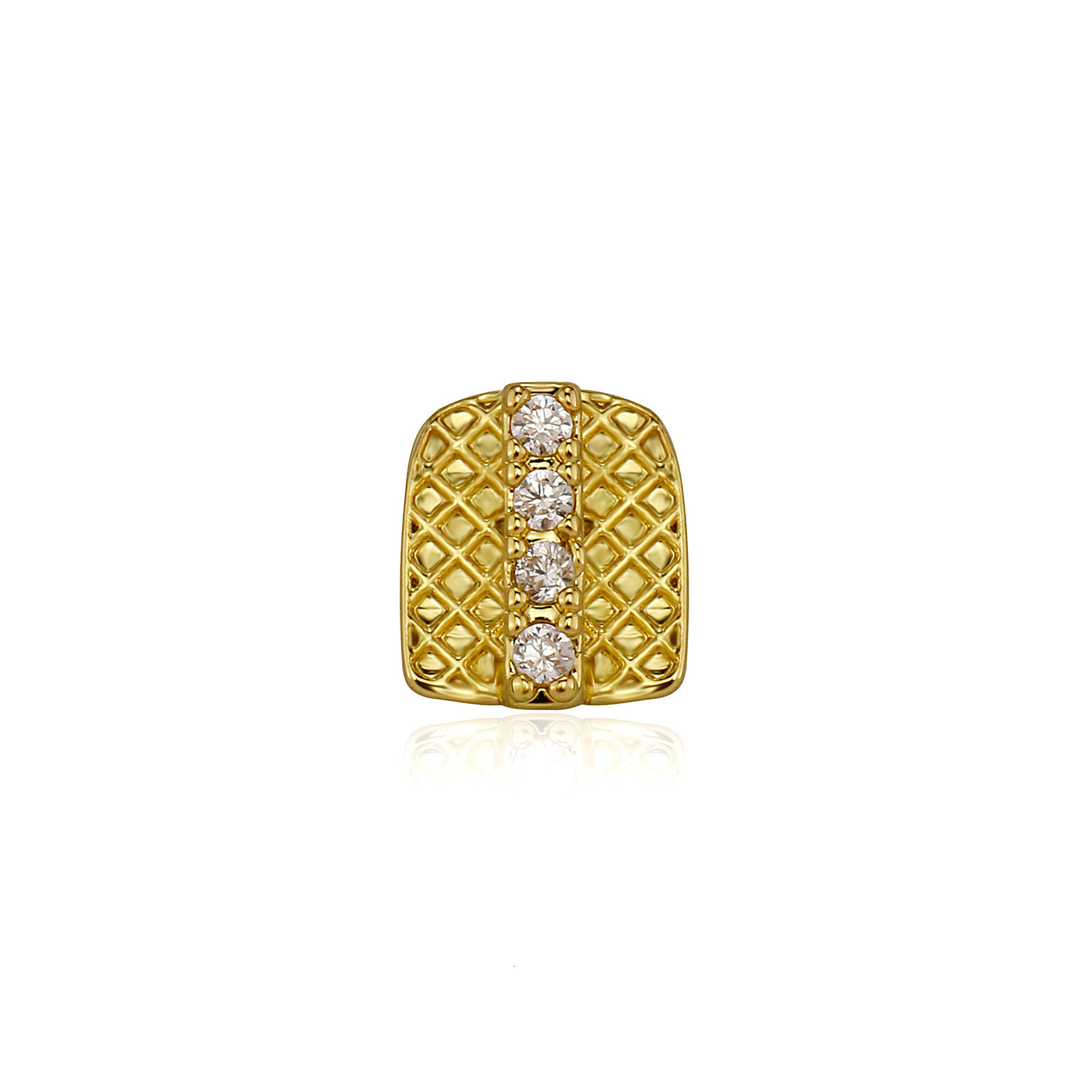 Hip Hop Single Iced Out Grillz Luxury VVS Moissanite Teeth Decoration High Quality Bling Bling