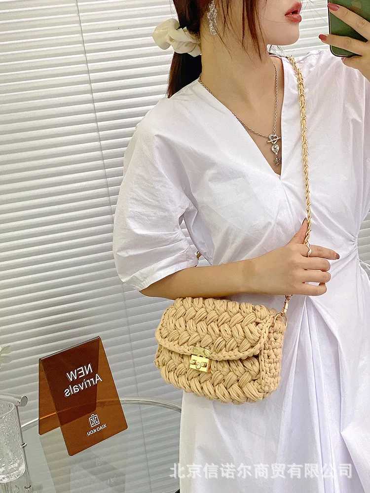 Fashion Rope Woven Women Shoulder Bag Designer Chains Crossbody Bags for Women 2021 Small Braided Square Flap Phone Purse Lady Y250719