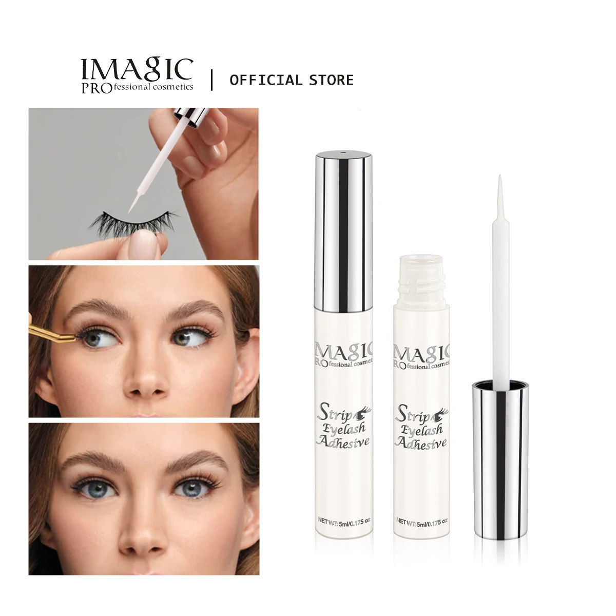 IMAGIC 5ml False Eyelash Glue Waterproof Fast Dry Long Lasting Strong No Irritation Transparent Primer Tools 250716