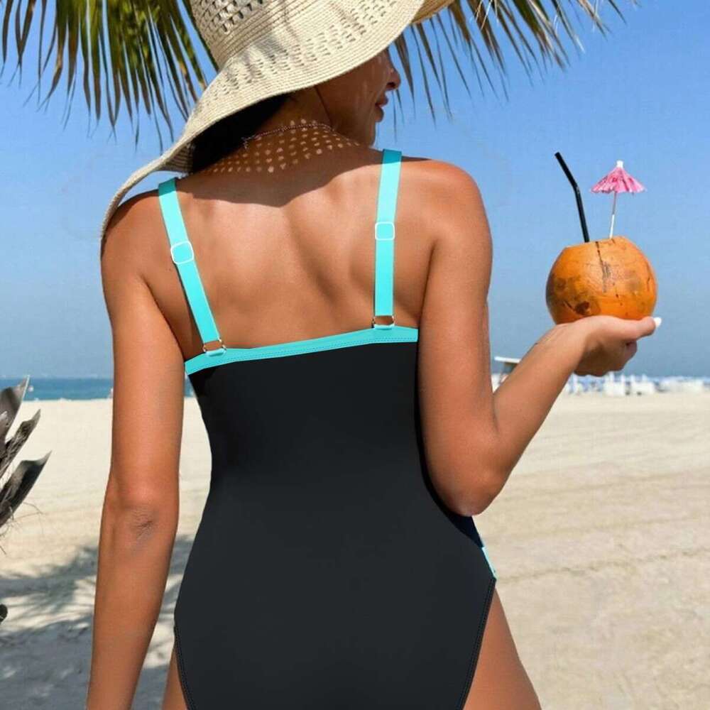 2025 New Cross Chest Bag High Waist Triangle Panty One-Piece Trendy Fashion Swimsuit
