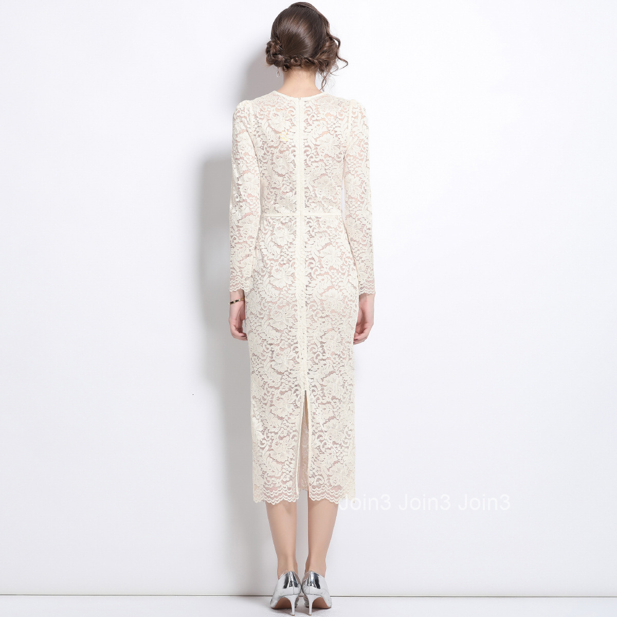 9601 Spring and Autumn New Womens Clothing Bag Hip Slimming and Slimming Hollow Lace Dress with Inner Strap Two Piece Set