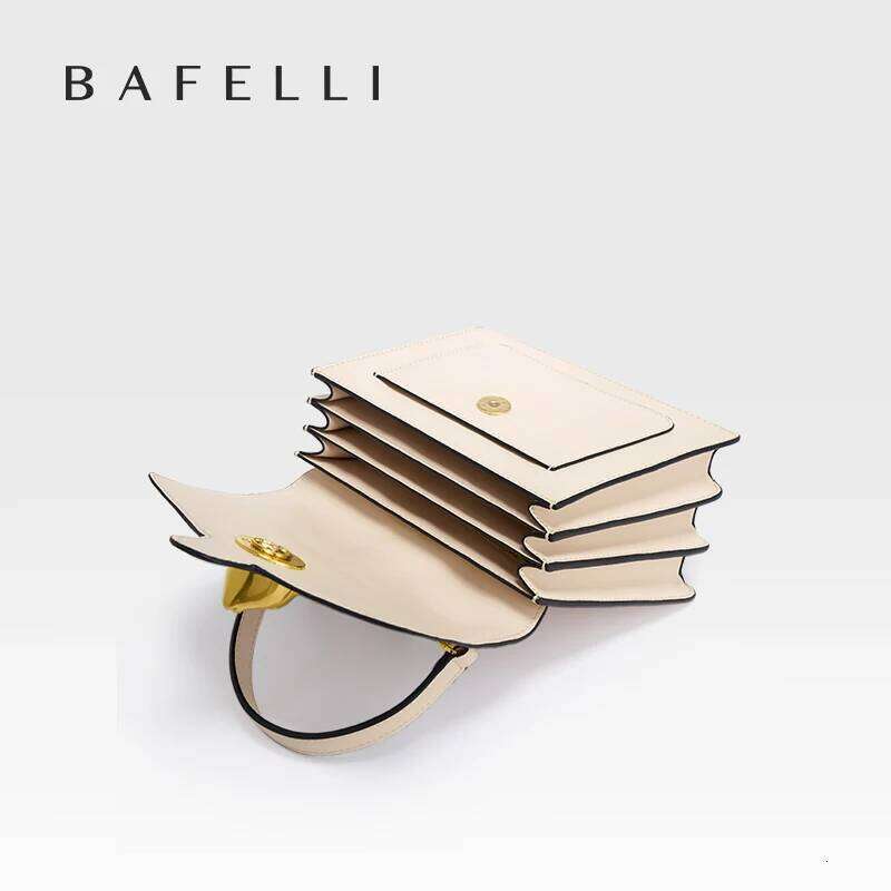 Luxury Ms. BAFELLI's business fashion shopping design portable original brand shoulder slung new cat skin wallet.