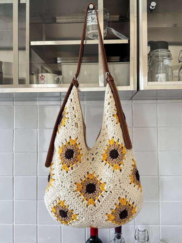 Summer Woven for Women 2025 New Fashion Knitted Shoulder Versatile Large Capacity Crossbody Tote Bag