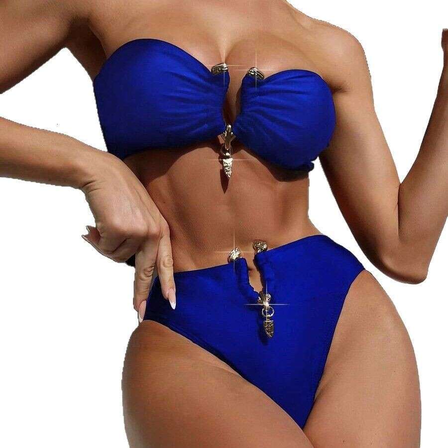 New Solid Color Strapless Sexy Two-Piece Swimsuit Women's Bikini