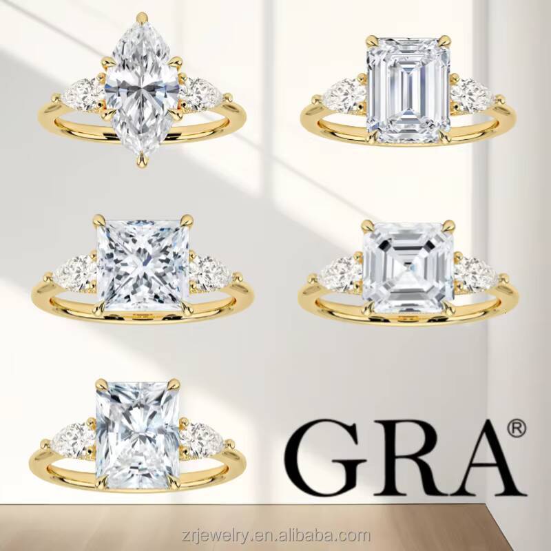 18k Gold Ladies Jewelry Vvs D Moissnite Diamond Wedding Engagement Mens Women Moissanite Ring