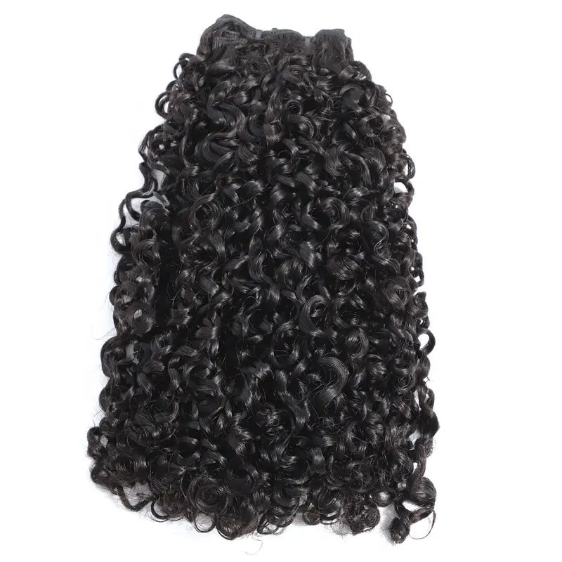Raw Pixie Curly Virgin Human Hair Super Double Drawn One Donor Human Bundles