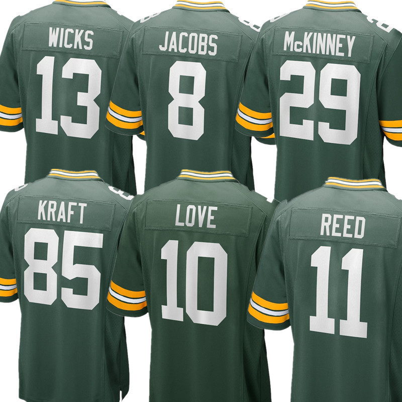 Matthew Golden Jordan Love Josh Jacobs Xavier McKinney Jayden Reed Nate Hobbs Brett Favre Aaron Banks Rashan Gary Reggie White Keisean Nixon Zach Tom Football Jersey