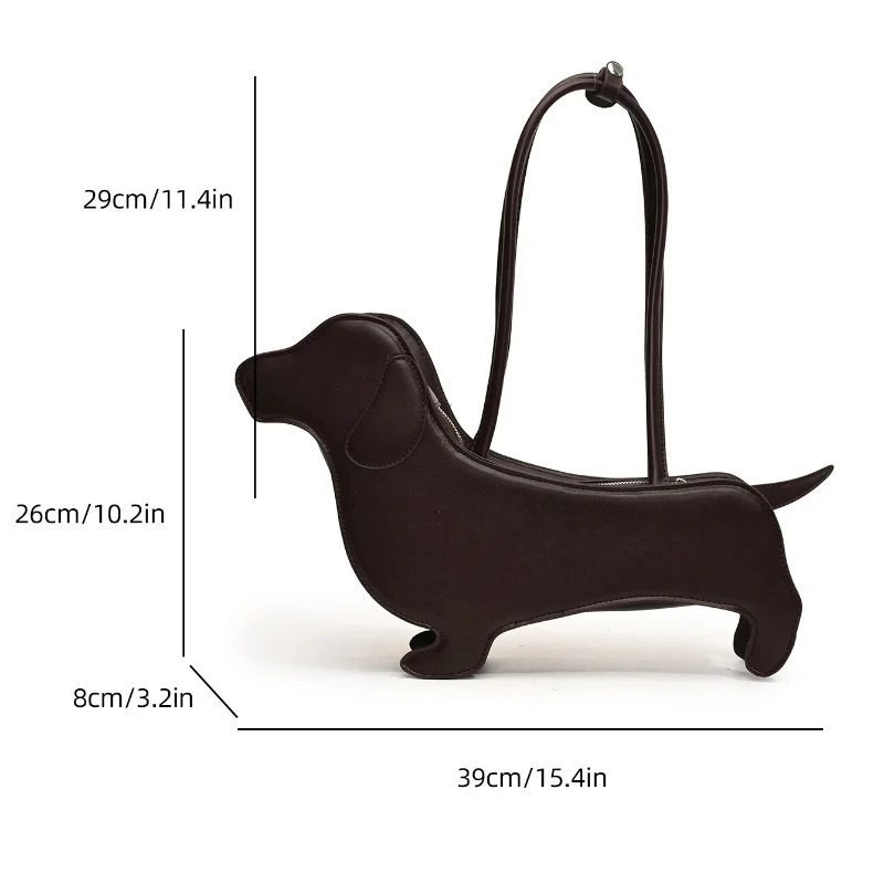3D Dachshund Shoulder Bag PU Leather Retro Handbag Korean Underarm Bag Purse and Handbag er Bag 250717