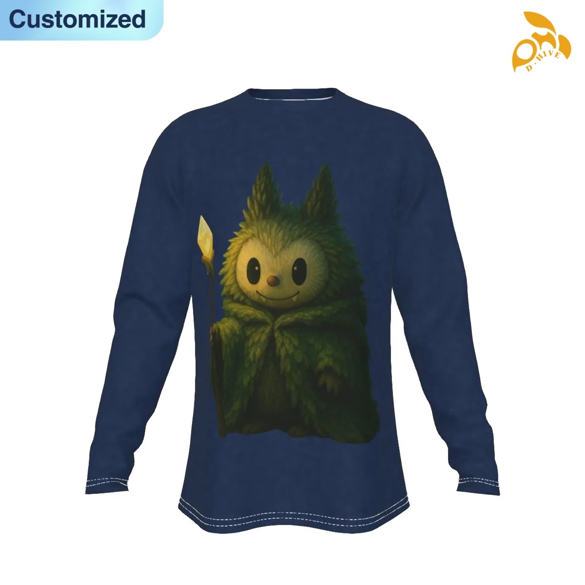 free shipping designer of customized breathable All-Over Print Men's long-sleeved T-shirt with exquisite patterns from US