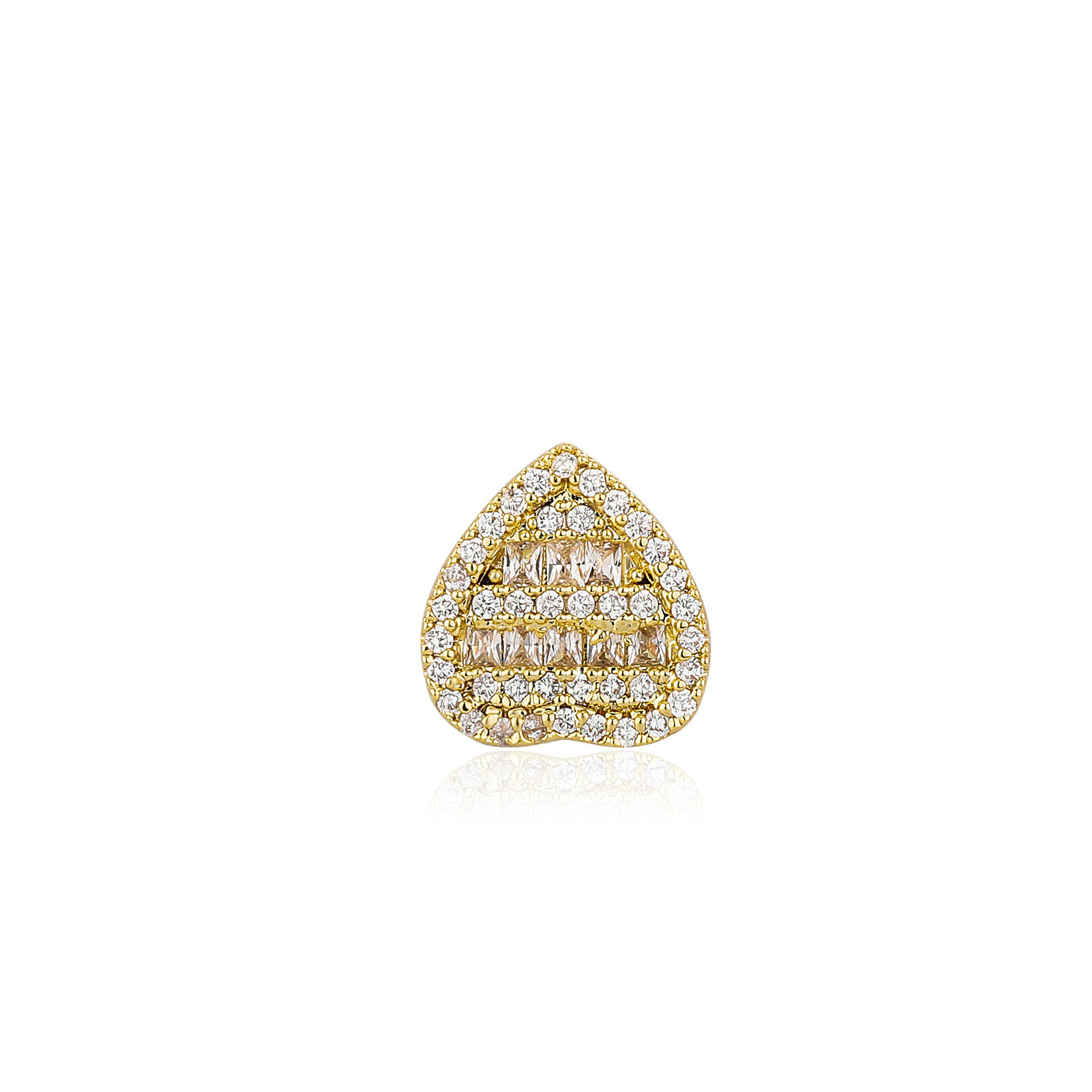 New Single Grillz Luxury Personality Dollar Cross Heart Full Iced Out Halloween Grillz Bling Bling