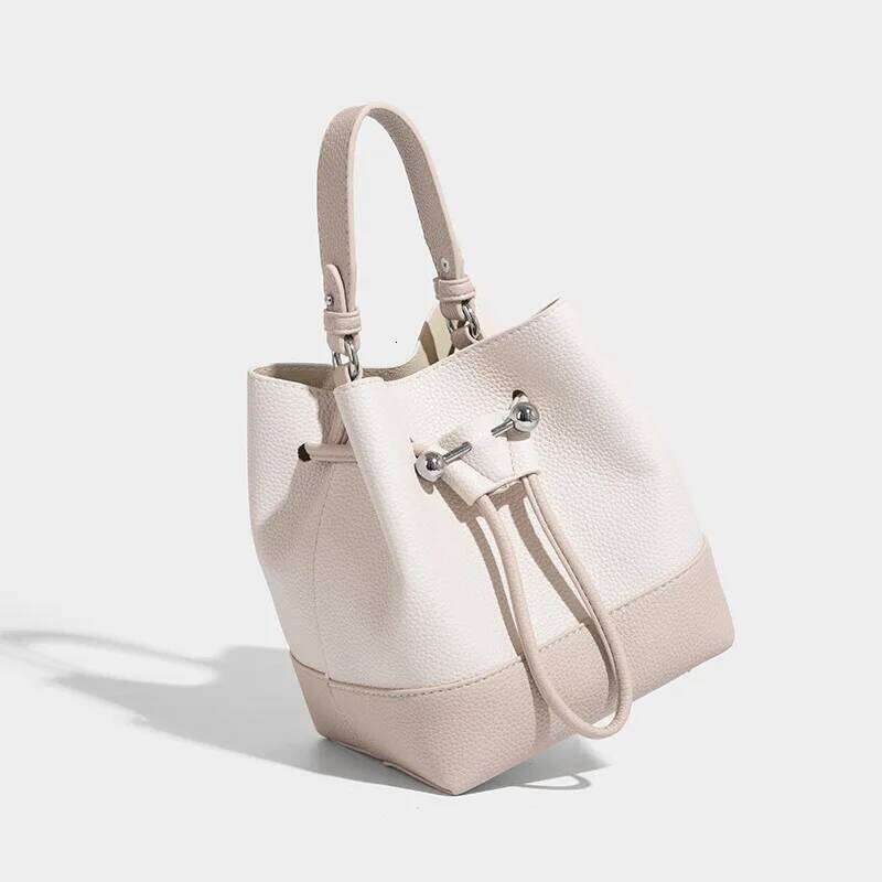 Women's Summer Fashion PU Splicing Canvas Bucket New Design Retro Large Capacity bag Off-Road Handbag Shopper Bag And Walle