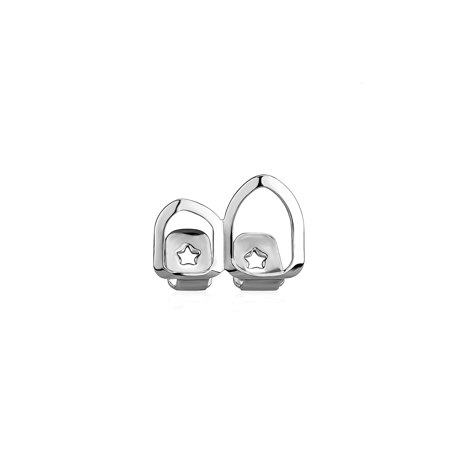 New Hip Hop Grillz Gold Plated Two Hollow Vampire Fangs Grillz Gold Grillz Single Tooth Prop Bling Bling