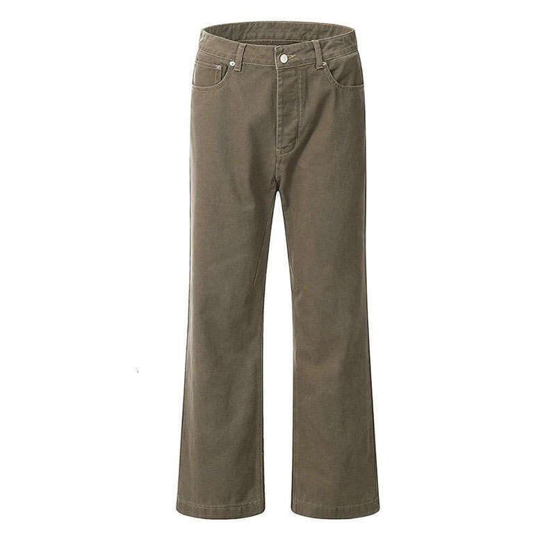 New Melard Washed Jeans for Men and Women, American Style Loose Fit, Post-Apocalyptic Brown Versatile Straight Pants Trend