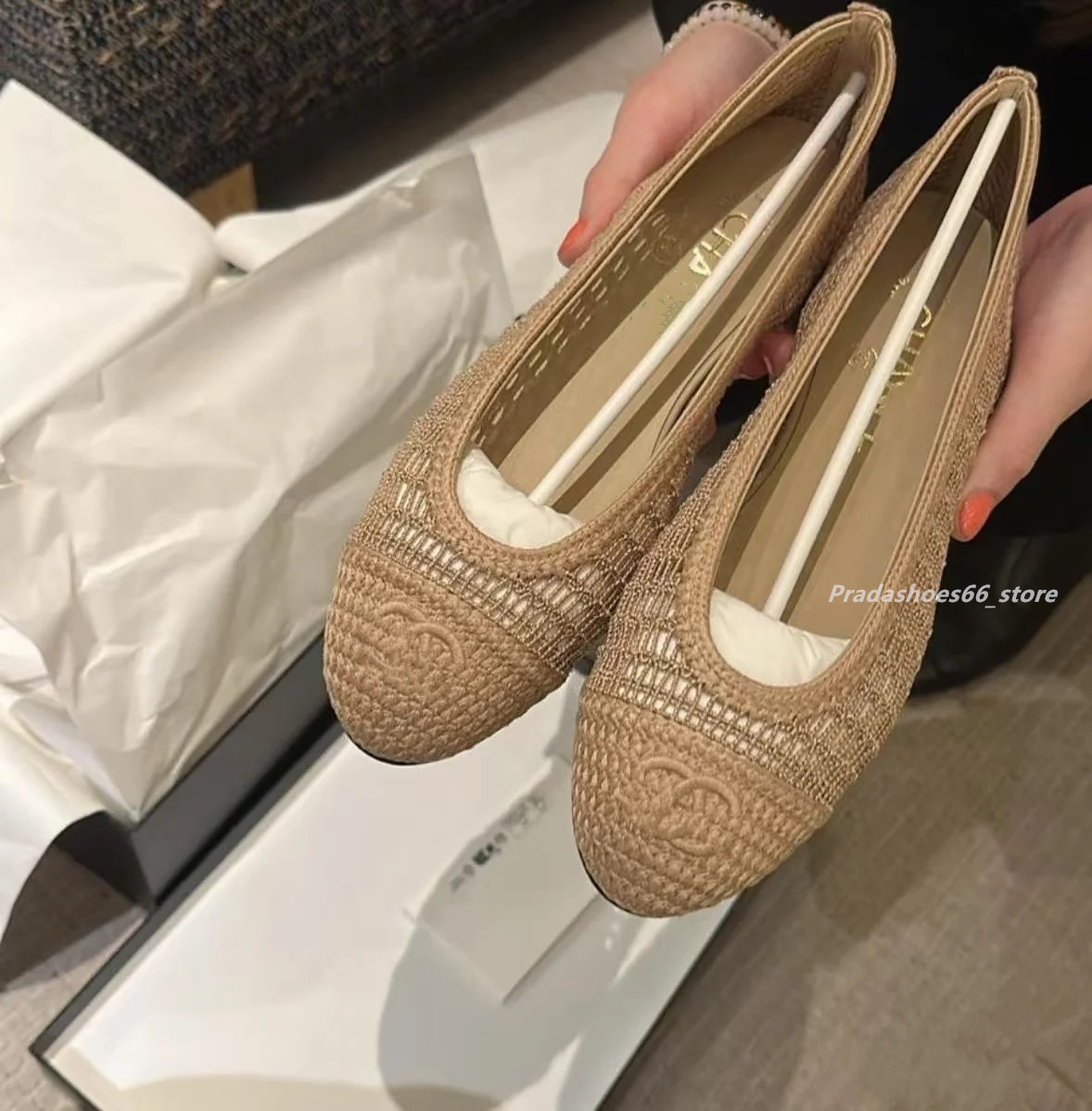 25s Luxury designer Women Ballet Flats Shoes cha Female Weave Slip-On Shoes Woman Shallow Mouth Buckle Round Toe Sandals Elegant Hollow Mary Jane Shoes torys ch