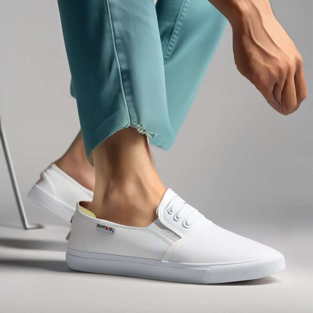 Canvas Slip-On Three Times Vulcanized Rubber Unisex Campus Student Cloth Doctor Work Shoes Men