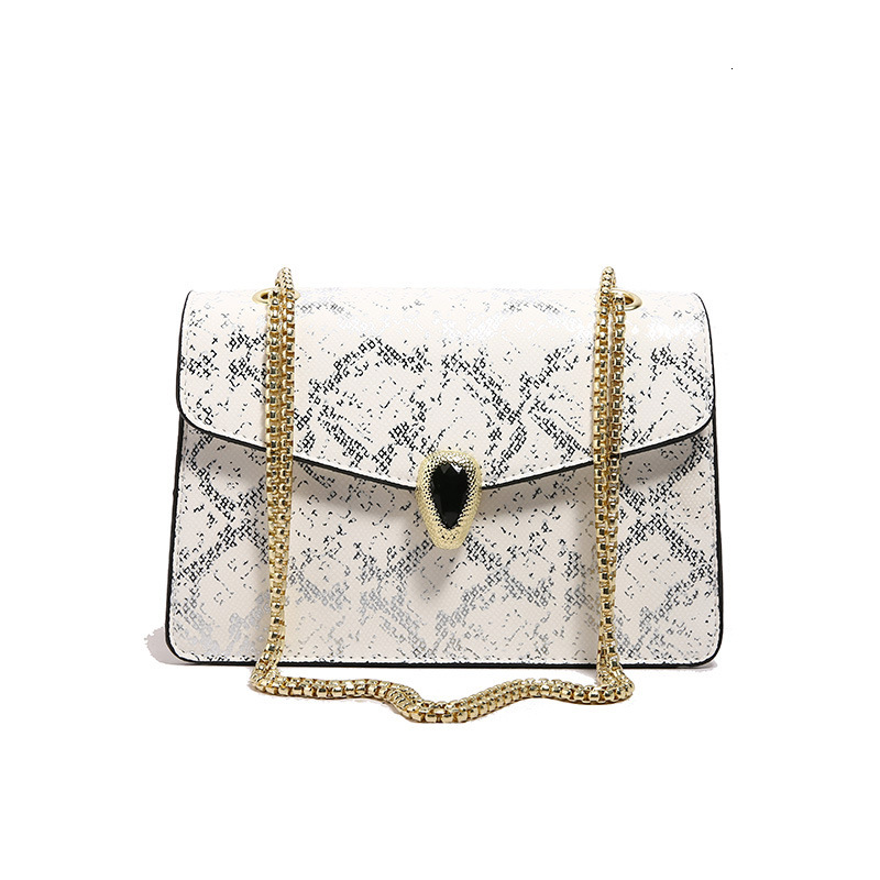 Luxury Brand Designer Bag Snake Pattern Bag Women's Bag Cross-Border Bags 2024 New European And American Retro Chain Bag Women's Single Shou