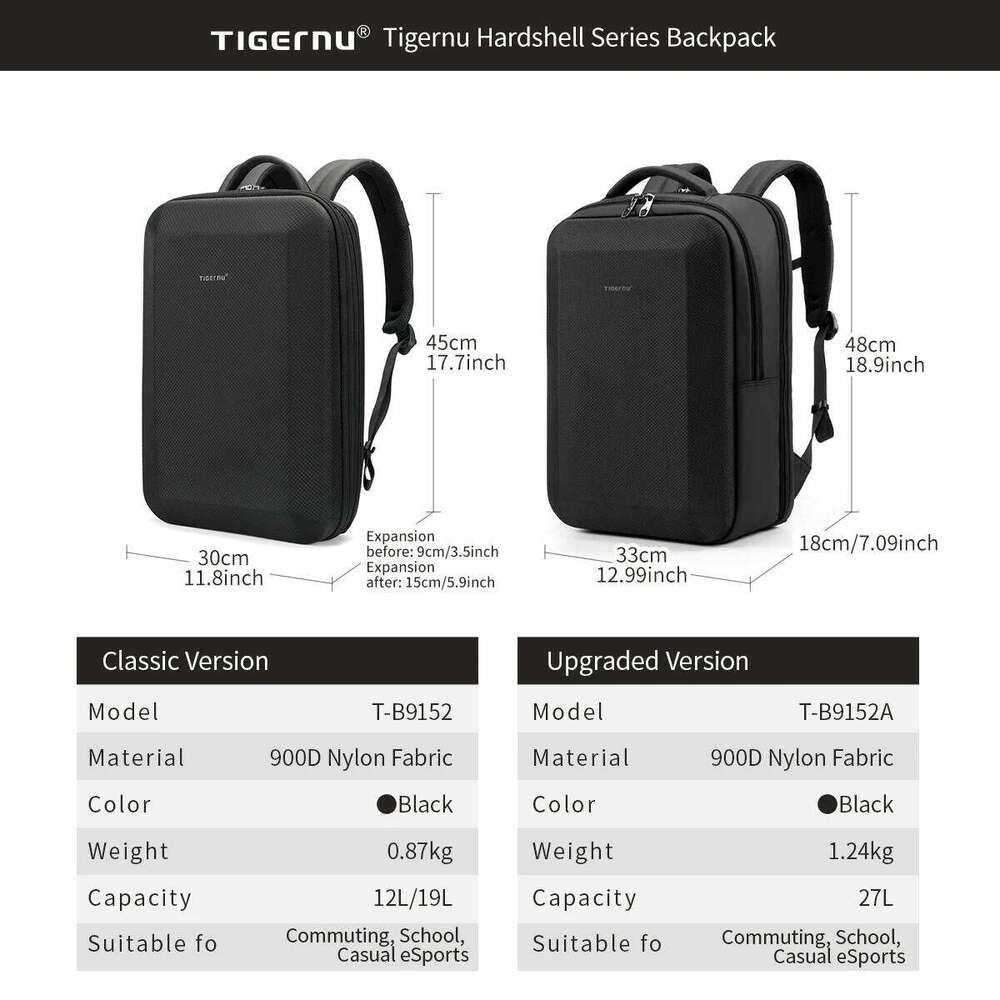 Men Fashion Bussiness Thin Laptop 15.6 Inch Hard Shell Male Travel Daily School Backpack