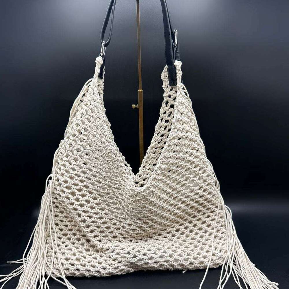 New Tassel for Women Handwoven Beach Commuter Ladies Shoulder Versatile Large Capacity Tote Bag