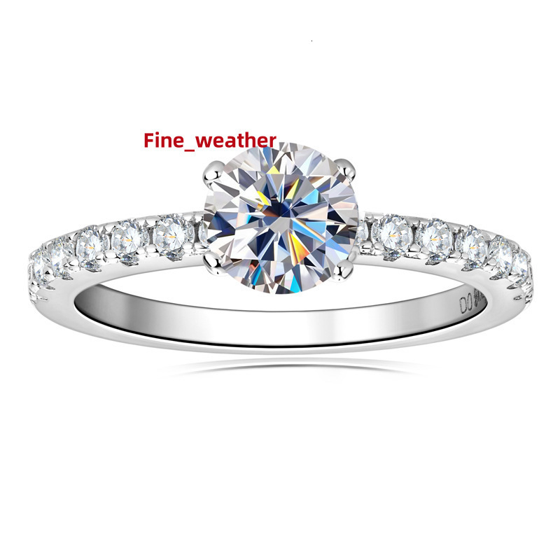 0.8 CT D-color Moissanite Ring for Women New Design S925 Sterling Silver Wedding Ring Wholesale