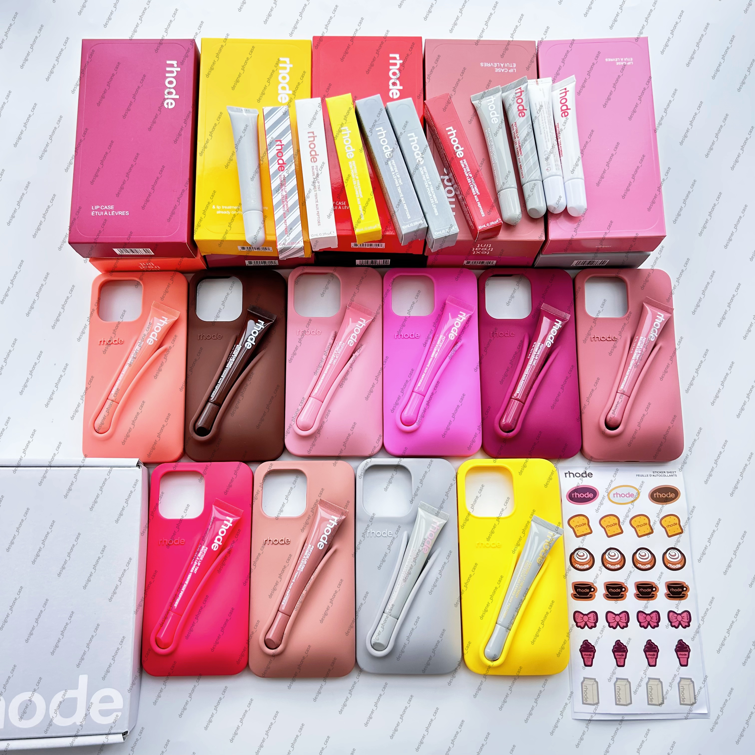 rhode lipstick cases Portable Case Design Lip Gloss Lipstick Lip Balm 3D Make-Up Silicone Phone Case for iphone16pro max 15 plus 14 13 12 11 Pro Max Silicone Soft dhgate