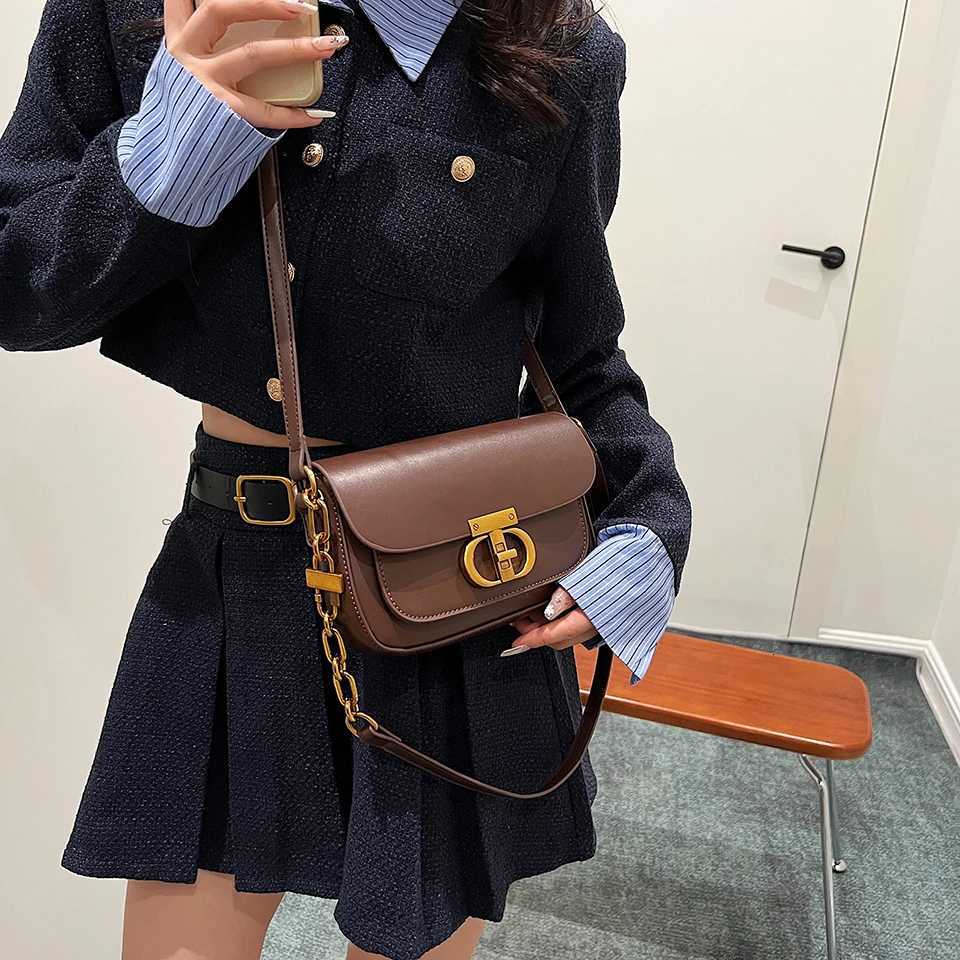 Small Pu Leather Bag Womens Fashion Lock Womens Crossbody Shoulder Sac Senior Handbag Underarm Bag Designer Y250719