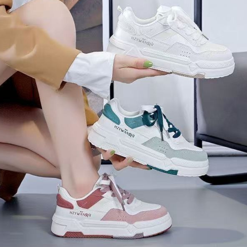 Women's Shoes Platform Sneakers Autumn New White Shoes Fashion Non Slip Casual Shoe Breathable Lace-up Women Vulcanized Shoes New Skateboarding S