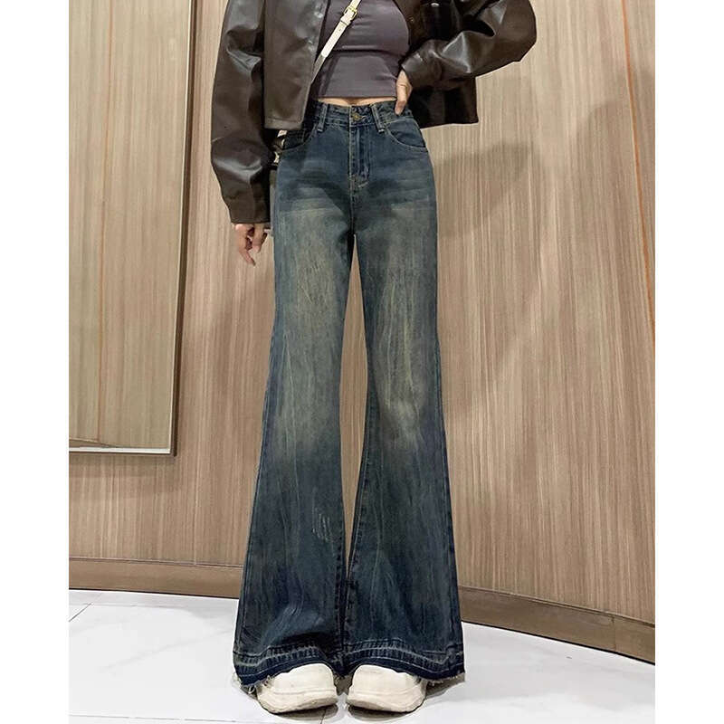 Women's 2025 New Flared Jeans Petite Women Loose American Style Non-Tight Leg Flare Pants for Spring and Autumn