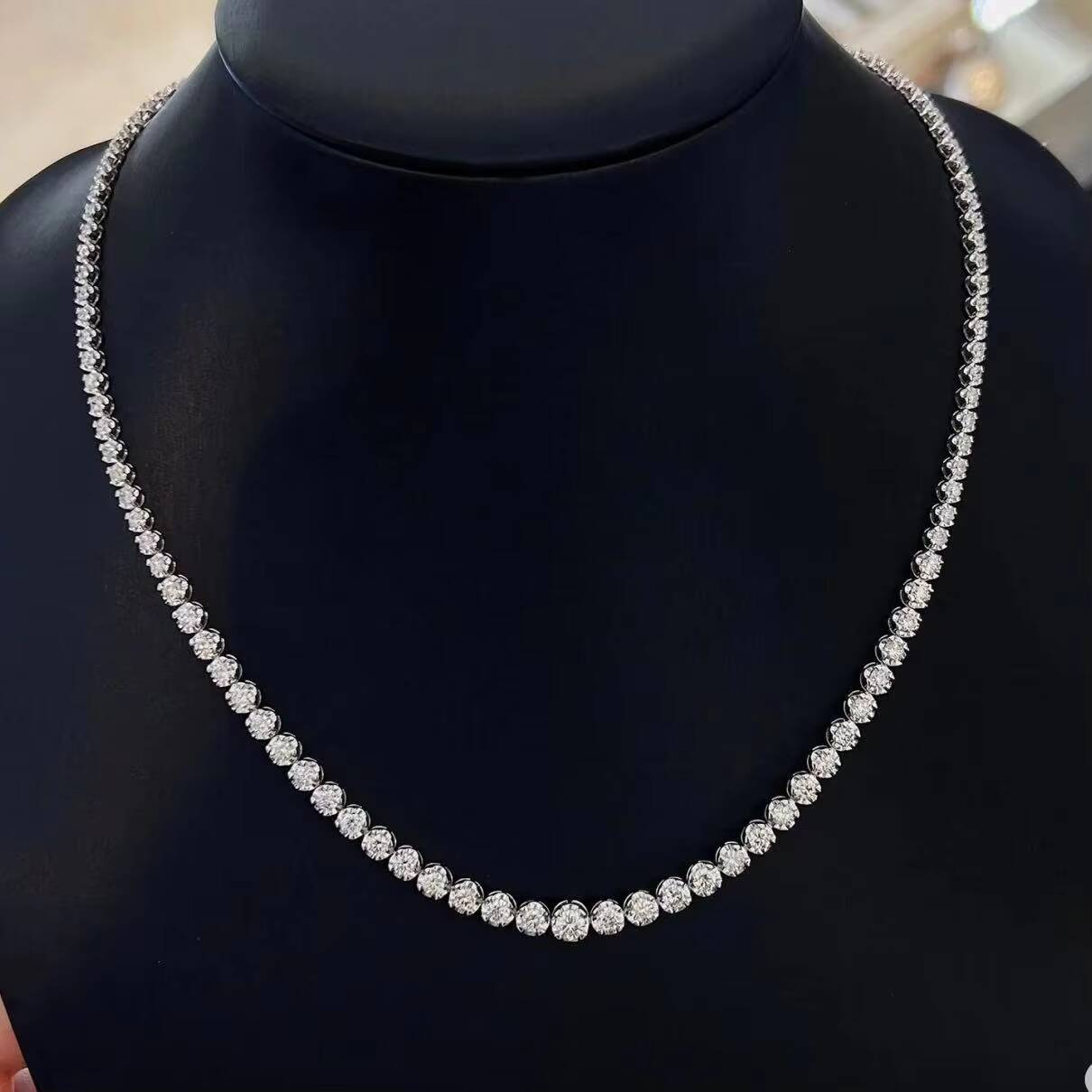 18K Rose Gold IGI Lab Diamond Tennis Necklace GIA Certified Mens Diamond Chain for Weddings Gifts Parties Classic Style